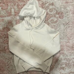 White Knit Hoodie